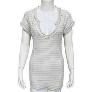 FREE PEOPLE | Distressed Open Back SplitNeck Tee L